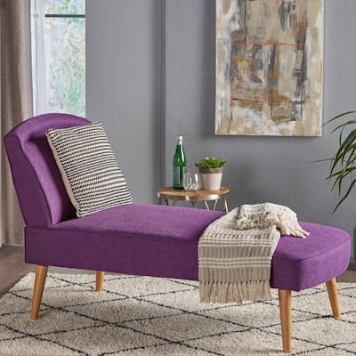 Carisia Mid Century Modern Fabric Chaise Lounge by Christopher Knight Home