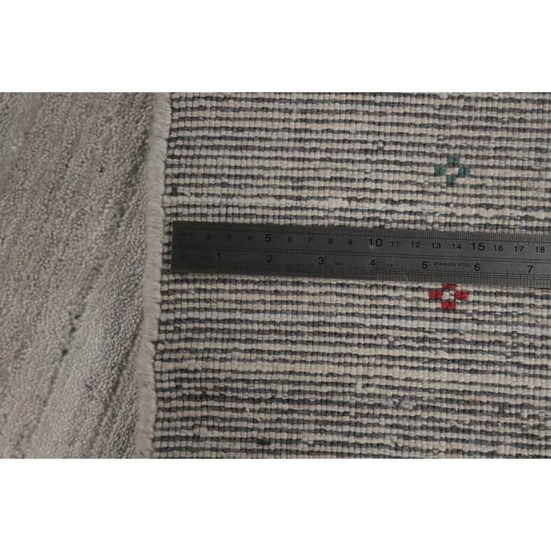 Hand Knotted Oriental 100% Wool Carpet Tribal Animal Pictorial Beige & Ivories Gabbeh Area Rug - 9' 11'' X 8' 1''