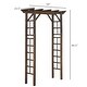 preview thumbnail 6 of 19, Outsunny 7' Wood Steel Outdoor Garden Arched Trellis Arbor with Natural Fir Wood & Side Panel for Climbing Vines