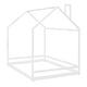 preview thumbnail 8 of 38, Semi-Enclosed House Bed for Kids, Full Size Floor Bed with Roof, Playhouse Design, Solid Pine Wood Frame, No Slats