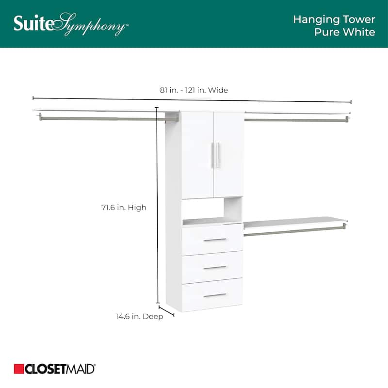 ClosetMaid SuiteSymphony Modern 3-Drawer 2-Door Hanging Closet System