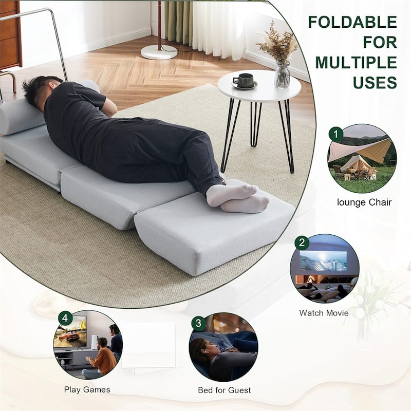 Portable Foldable Single Sofa Bed with Pillow