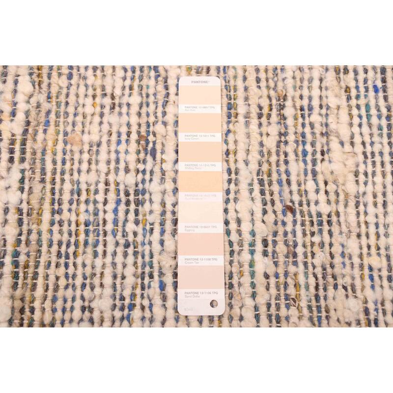 ECARPETGALLERY Braid weave Sienna Ivory Wool Kilim - 9'0 x 12'0