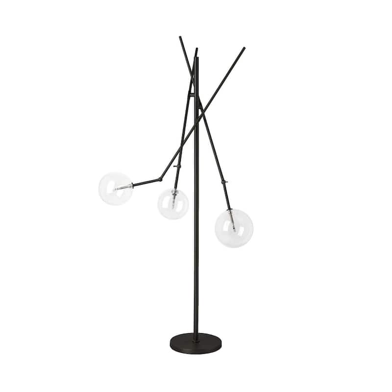 84-Inch LED Floor Lamp with Glass Shade and Rocker Switch - 33” x 38.50” x 84”