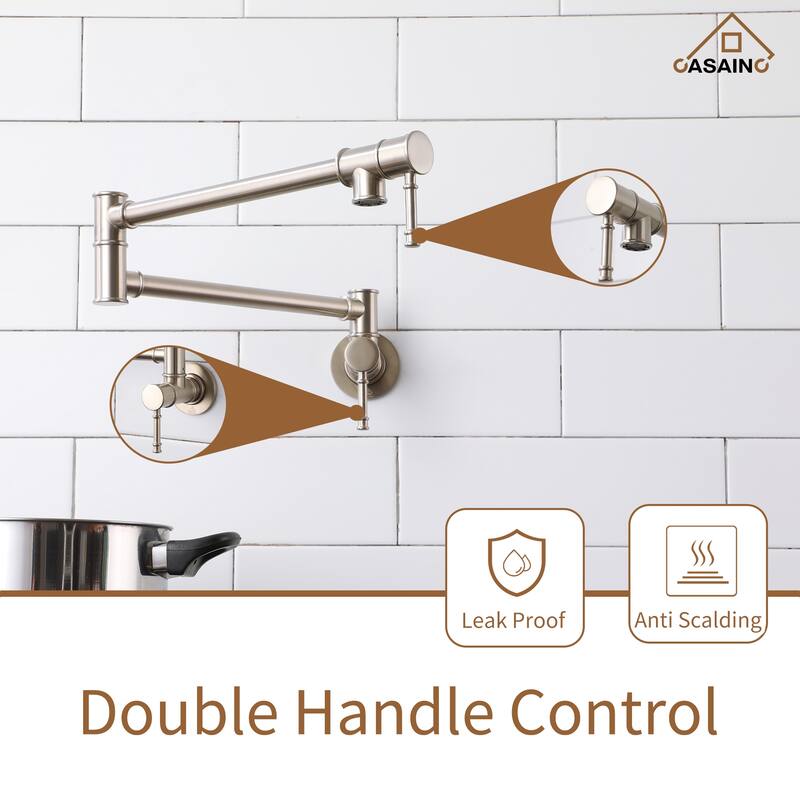 1.8 GPM Wall Mounted Foldable Kitchen Pot Filler
