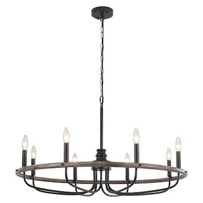 8-Light Candlestick Hanging Linear Island Foyer Chandelier Lighting Fixture for Dining Room Kitchen Island