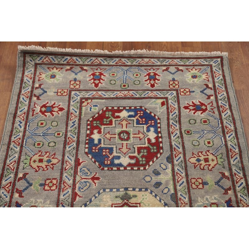 Kazak Runner Rug Handmade Wool Carpet - 2'8" x 13'4"