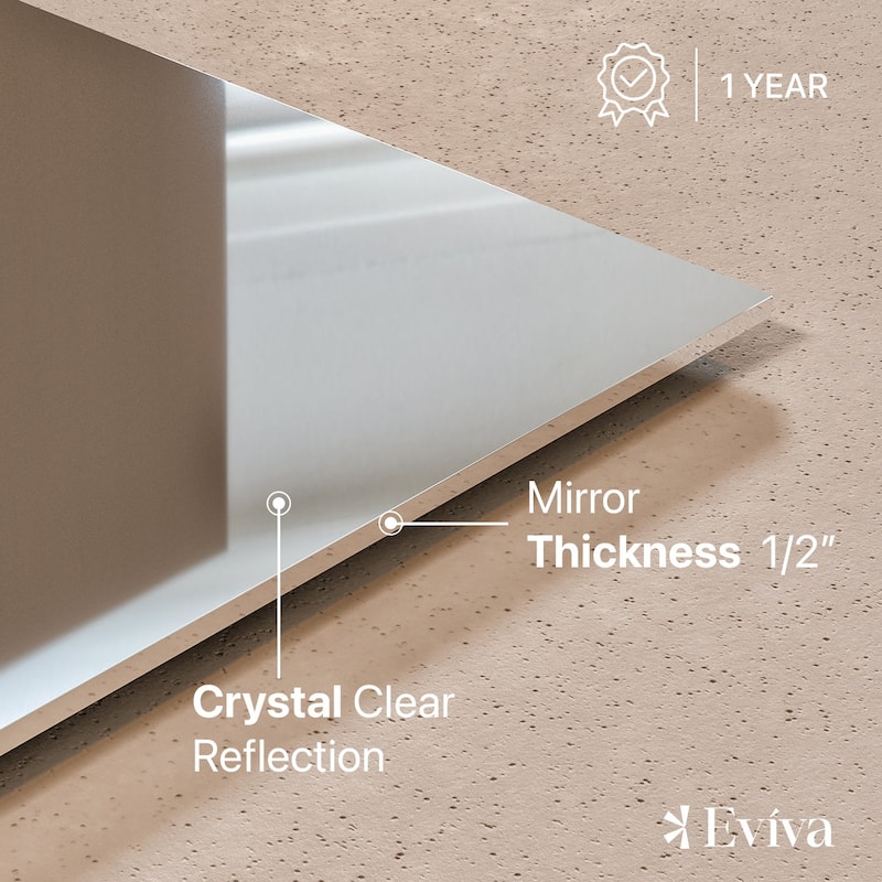 Eviva Sleek 72" x 30" Rectangular Modern Frameless Mirror - Clear