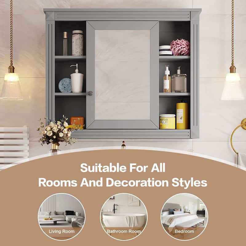 35'' X 28'' Wall Mounted Bathroom Storage Cabinet