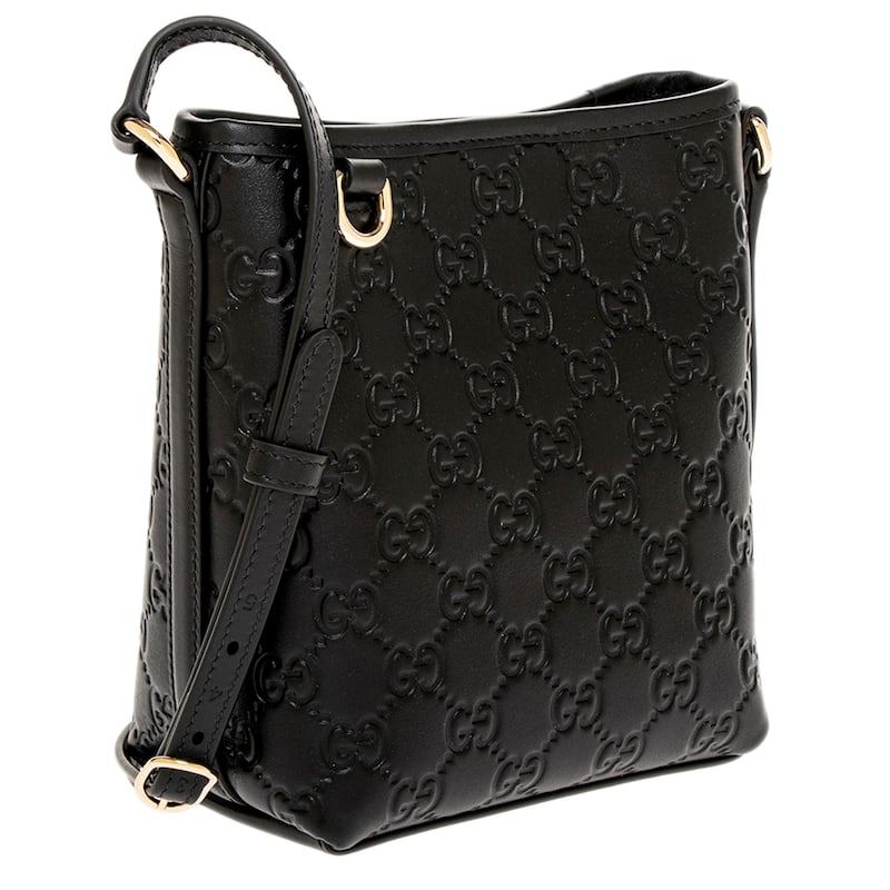 Gucci GG Emblem Nano Bucket Bag in Leather