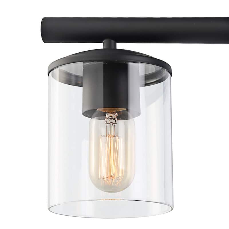 Modern Industrial 5-Light Linear Chandelier Glass Kitchen Island Lighting