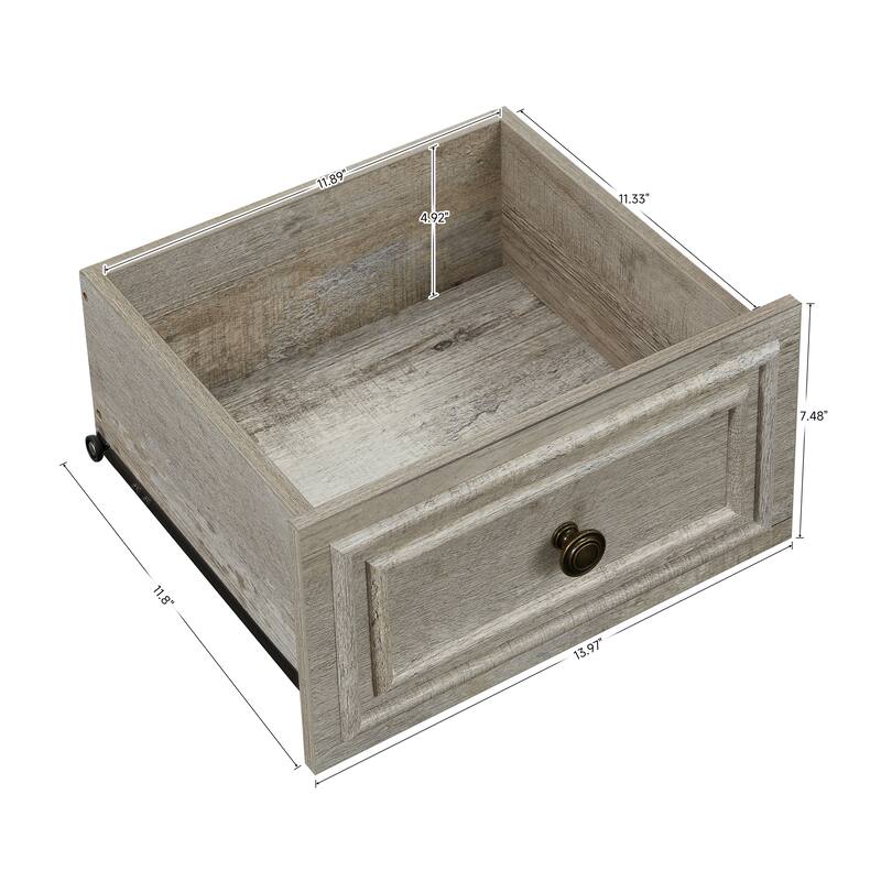 Bedroom Dresser with 5 Drawers, Rustic Chest of Drawers, Storage Dressers Organizer with Roman Column-style Handle