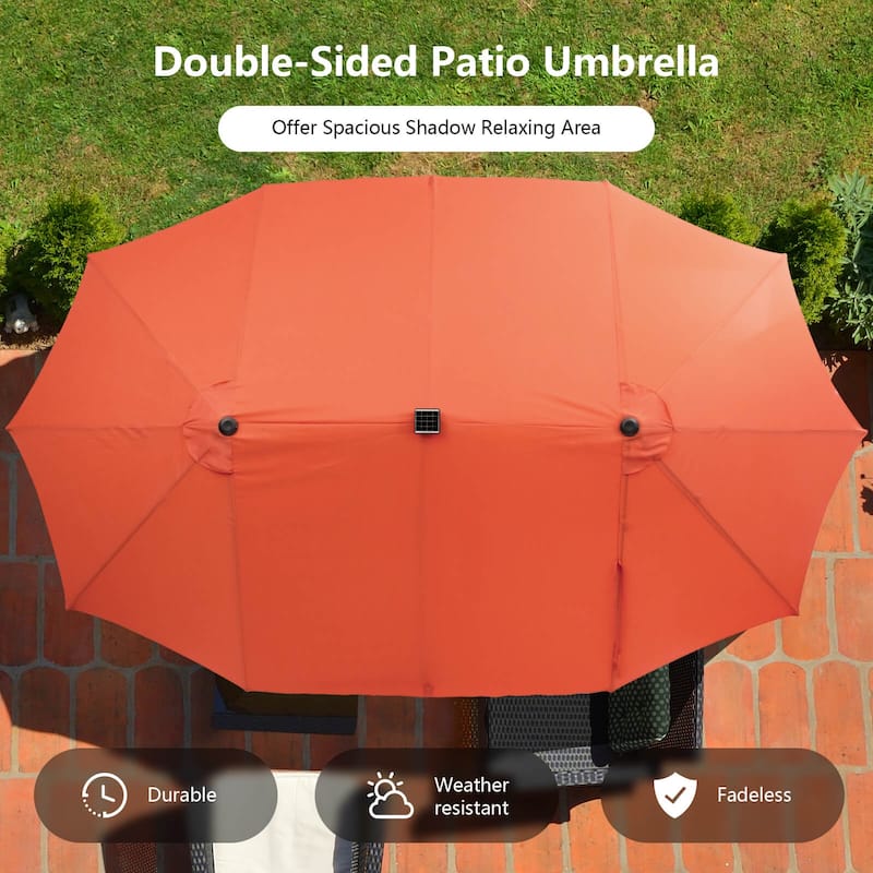Costway 11 PCS Patio Dining Set with 15 ft Double-Sided Patio Umbrella - See Details