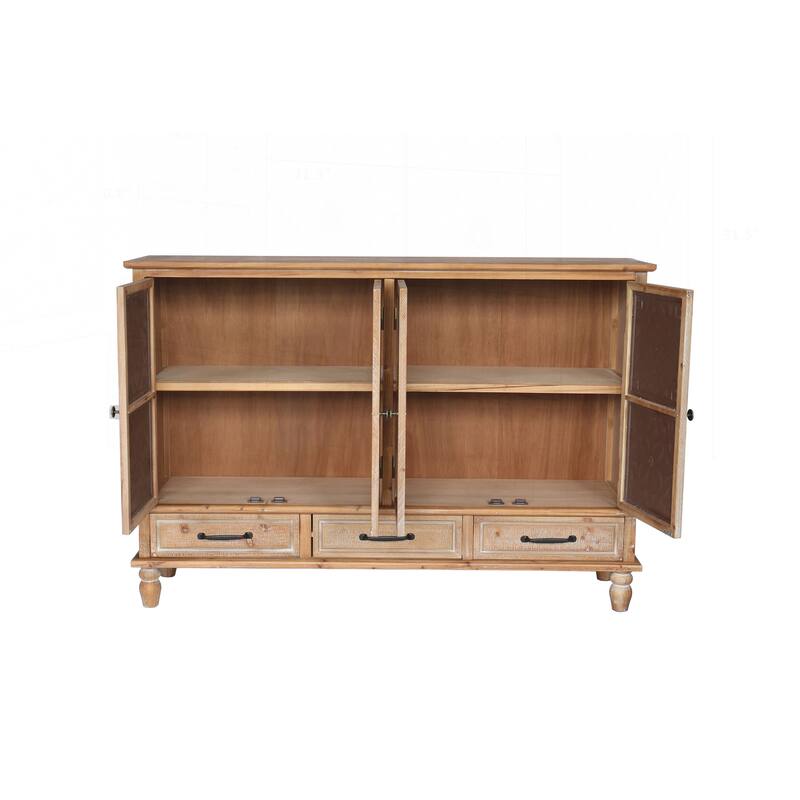 Charming Natural Wood Cabinet with Multiple Compartments