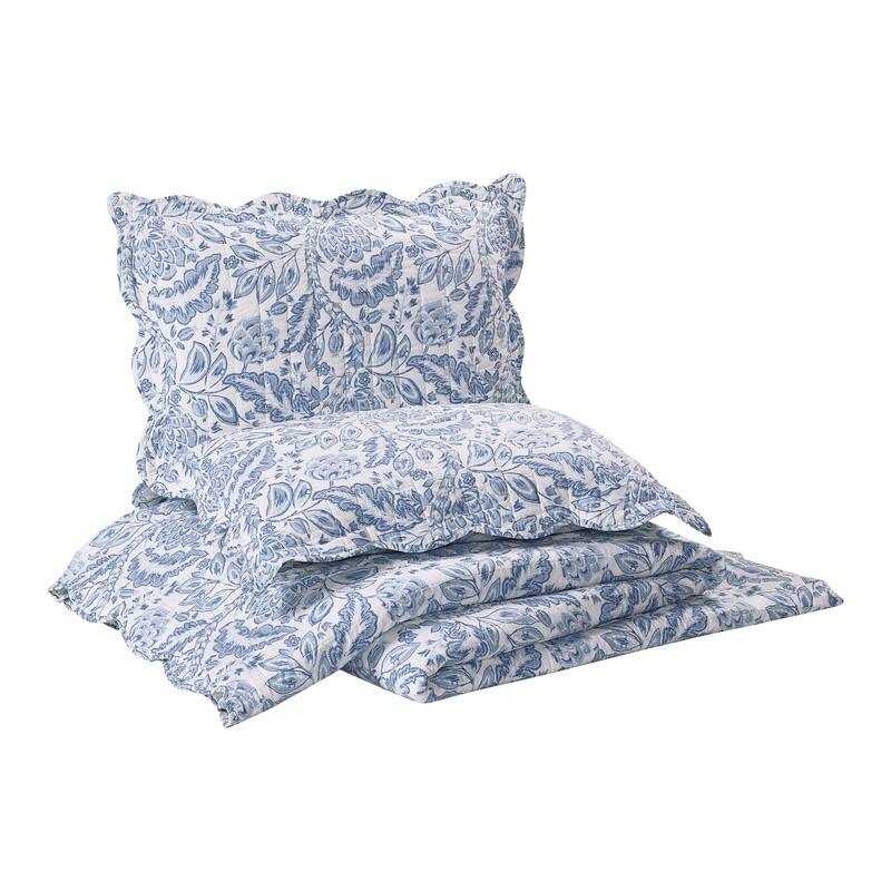 Peeples Song 3-Piece Cotton Reversible Quilt Set - Full - Queen