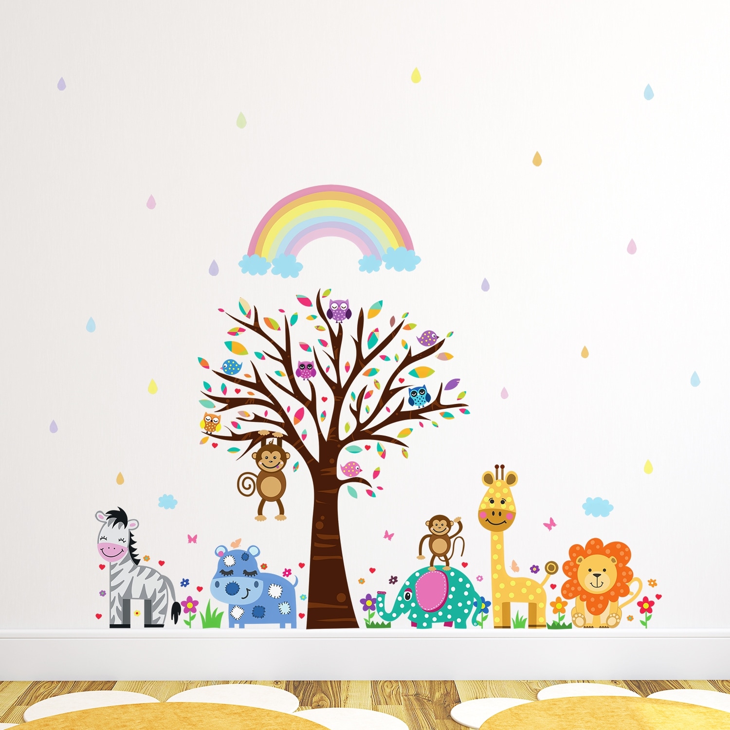 Walplus Colorful Rainbow Alphabet Kids Wall Stickers Nursery Décor