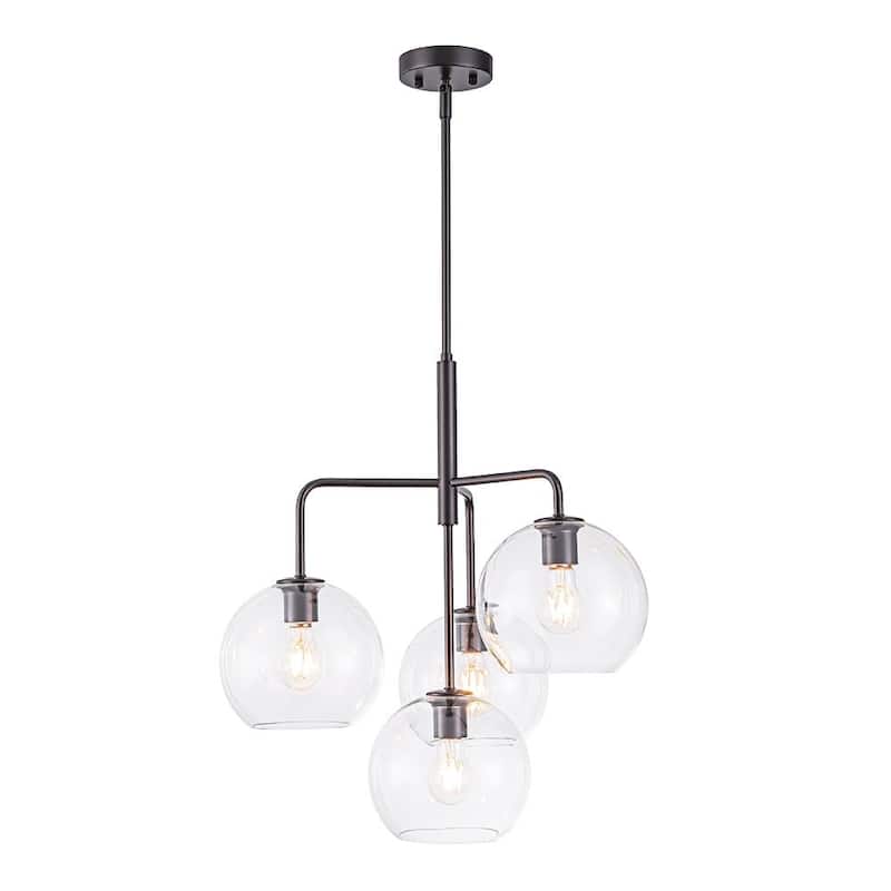 Contemporary Glass Globe 4-Light Sputnik Pendant Chandelier