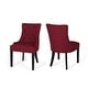 preview thumbnail 55 of 70, Cheney Contemporary Tufted Dining Chairs (Set of 2) by Christopher Knight Home - 21.50" L x 25.00" W x 36.00" H