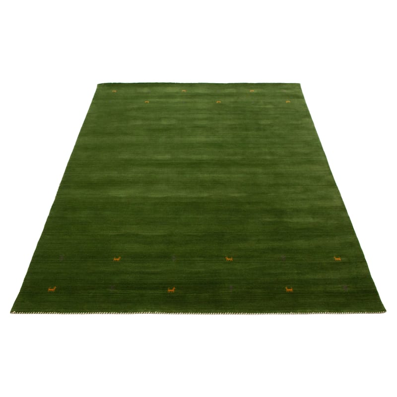 Kashkuli Gabbeh Green Rug 6'6" x 9'5" - 6'6 x 9'5