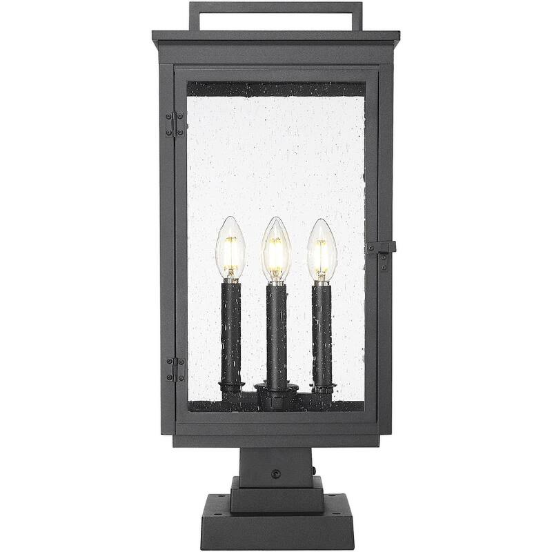 Z-Lite 5019PHBS-SQPM Hartwell 4 Light 24" Tall Post Light with Seedy