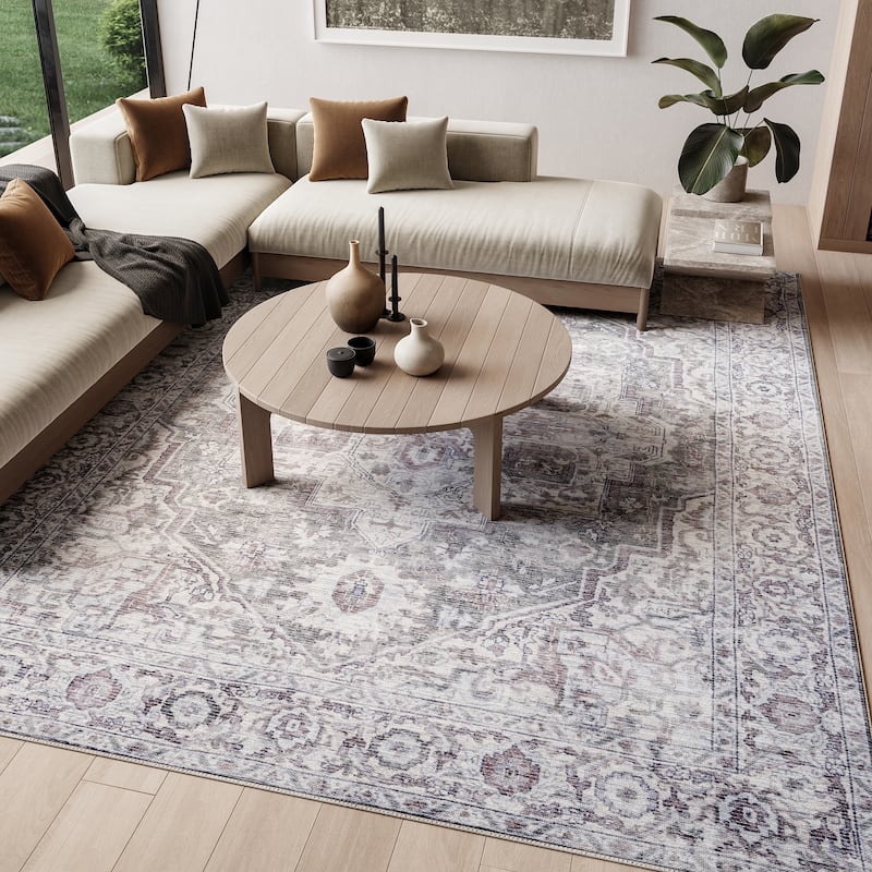 New Concept Washables Persian Boho Machine Washable Area Rug
