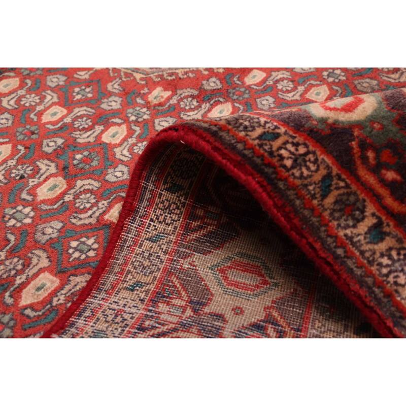 ECARPETGALLERY Hand-knotted Anatolian Vintage Dark Red Wool Rug - 6'9 x 9'5