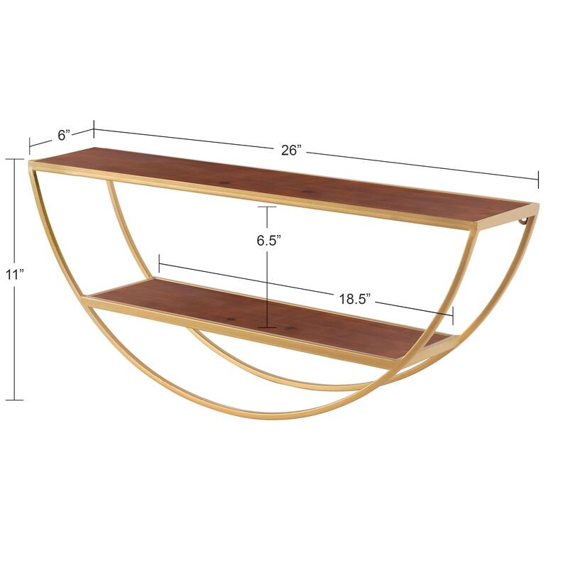 Kate and Laurel Tancill Half Circle Wall Shelf - 26x11