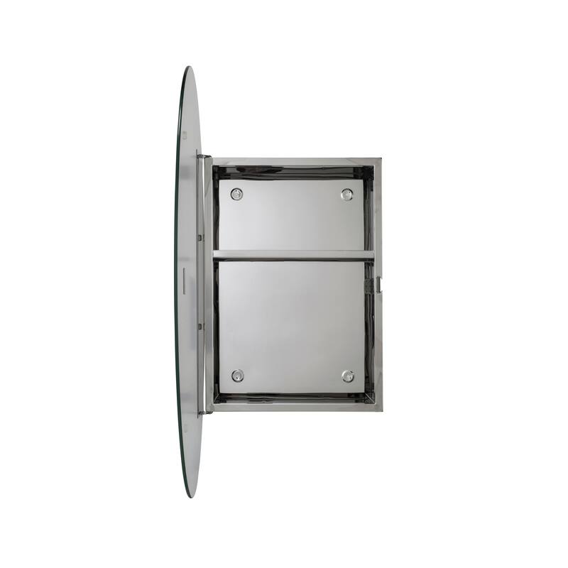 Croydex Surface Mount Tay Oval Stainless Steel Mirror Medicine Cabinet - 18"x26"