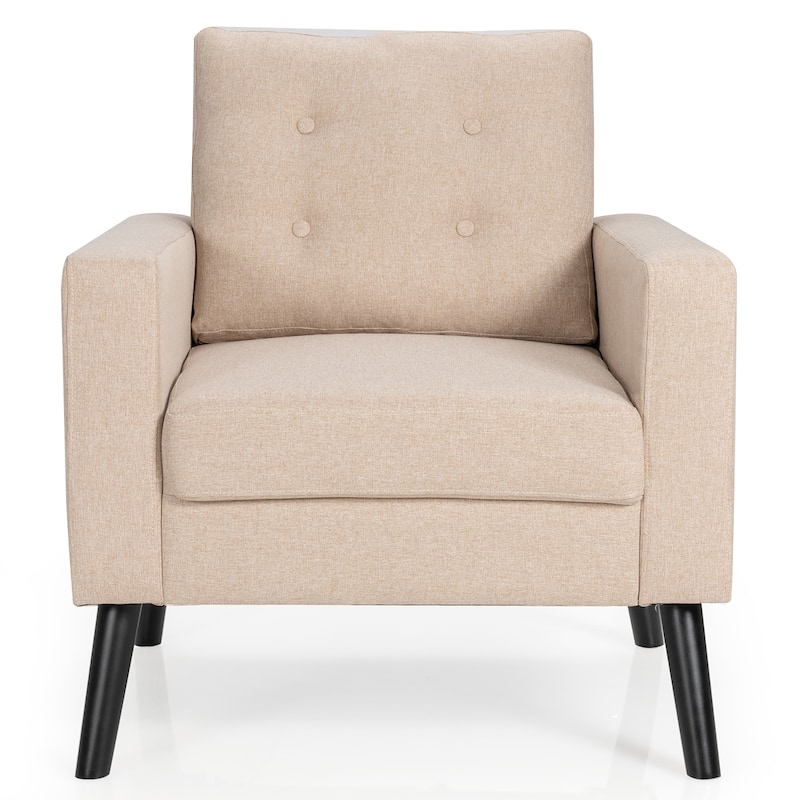 Costway Modern Tufted Accent Chair Fabric Armchair Single Sofa w/