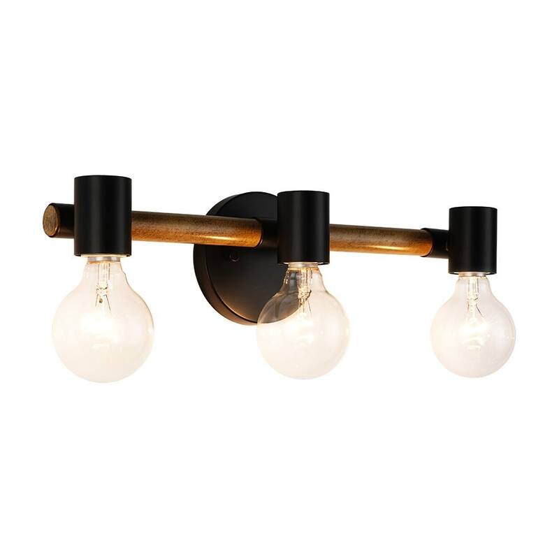 3-Light Industrial Farmhouse Bathroom Vanity Light Wall Sconce - 17.3 Inches
