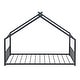 preview thumbnail 3 of 56, Metal Montessori Floor Bed for Kids Bedroom, Floor Bed with Slats & Roof Design, Space Saving Design & No Box Spring Needed
