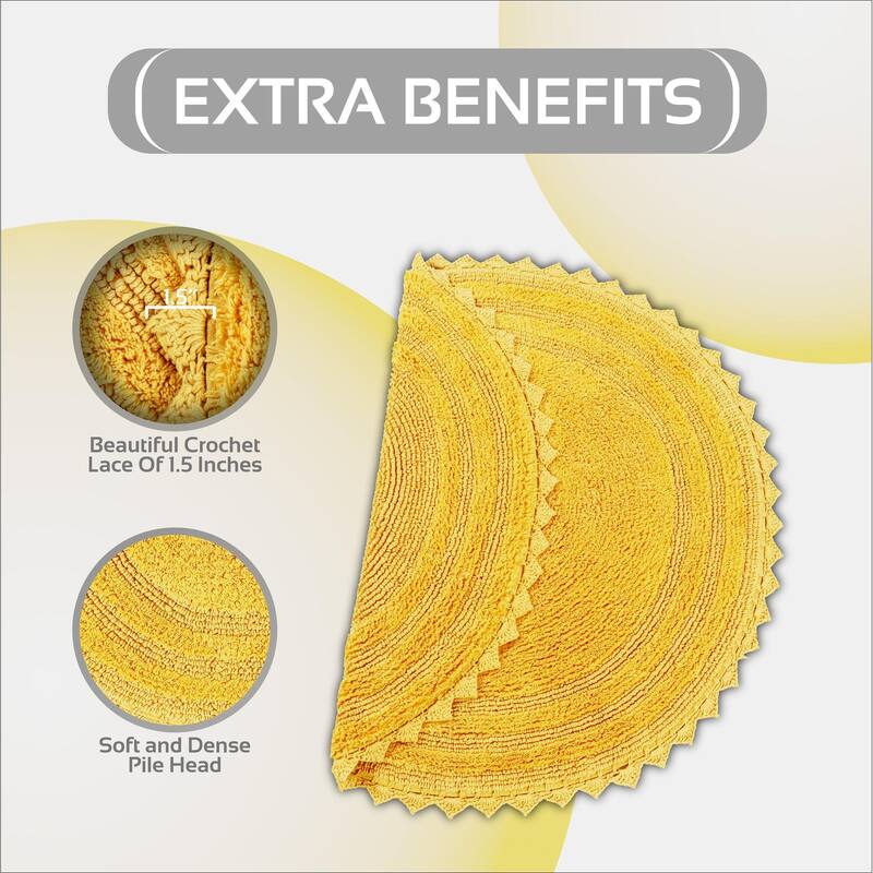 Better Trends Bath Rugs 100% Cotton Soft & Water Absorbent Reversible Tufted Bathroom Rug for Shower, Sink Mats Lilly Crochet