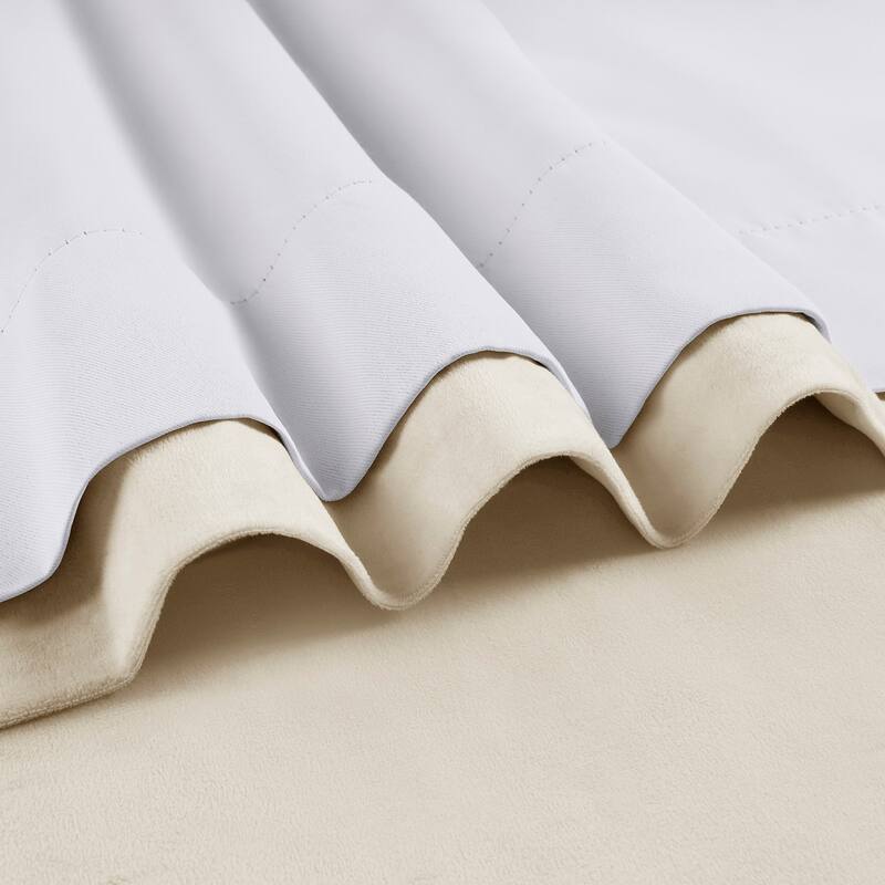 Exclusive Fabrics Signature Light Beige Velvet Curtain (1 Panel)