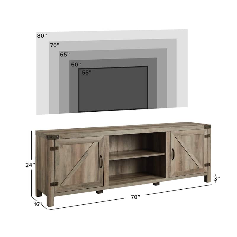 Middlebrook Firebranch 70-inch Barn Door TV Stand
