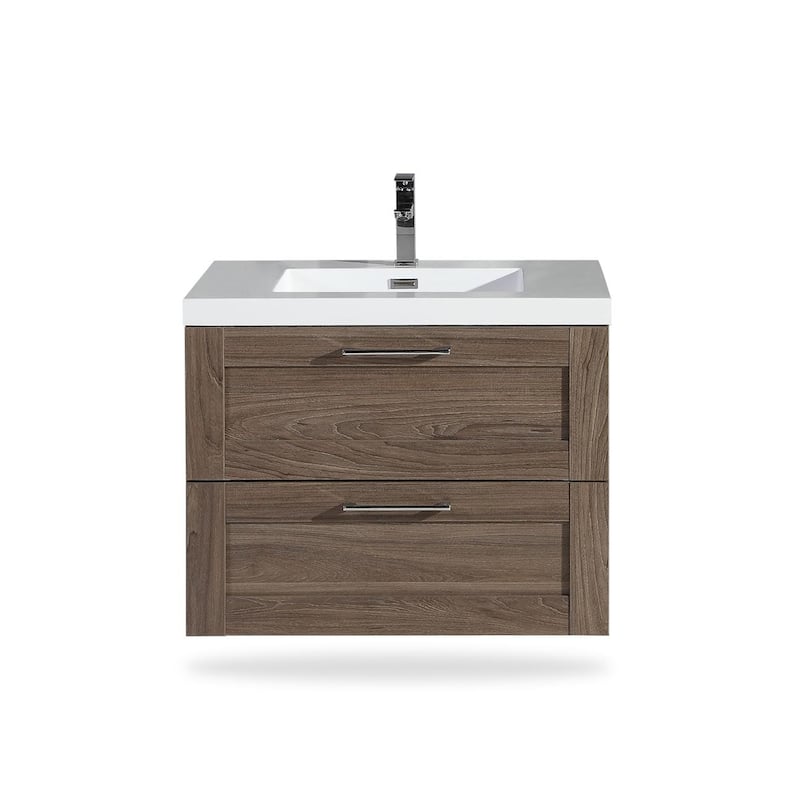The Cosmo Elm Collection 30 Inch Floating Modern Bathroom Vanity
