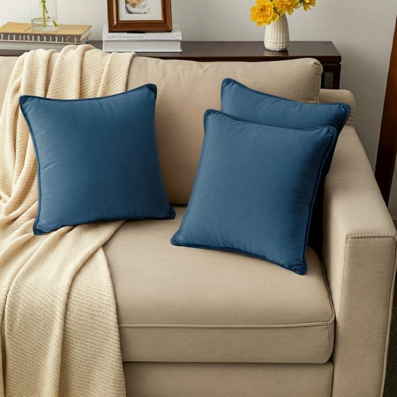 A1HC Set of 2 Luxurious Fine Soft Velvet Throw Pillow Covers Only, For Sofas, Beds, Vibrant Colors and Hidden Zipper