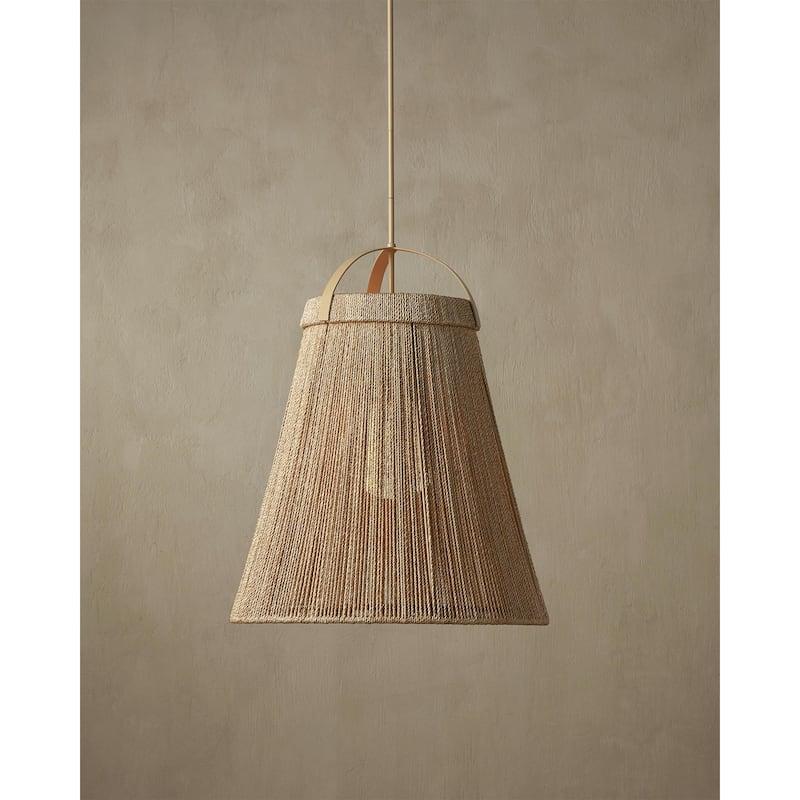 Currey & Company Parnell Natural Pendant - 37.5"h x 27.75"dia