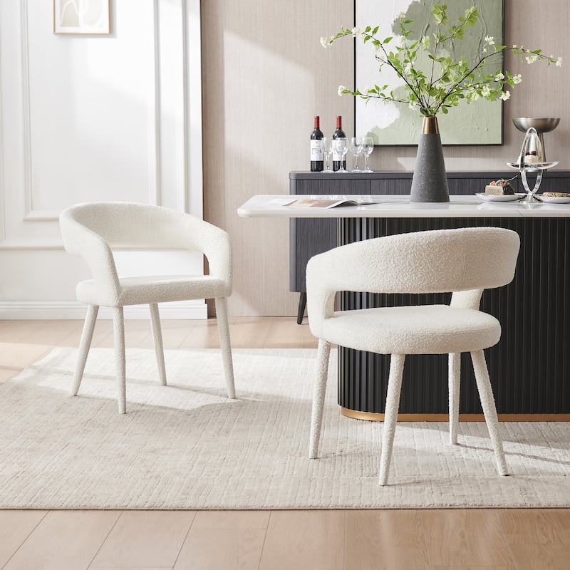 Modern Fort Boucle Upholstered Dining Chair (Set of 4)