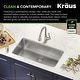 preview thumbnail 52 of 87, KRAUS Dex Stainless Steel Single Bowl Undermount Kitchen Bar Sink