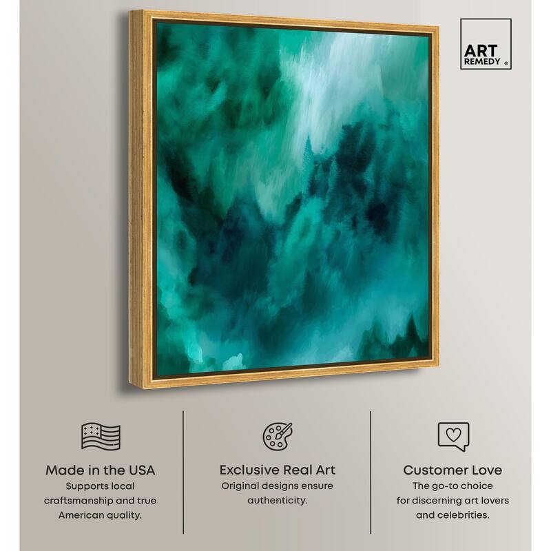 Textured Teal I Canvas by Art Remedy