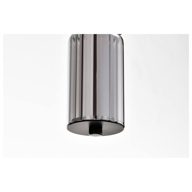 Evander LED 16 Inch Mini Pendant Matte Black Finish Smoked Glass - Matte Black