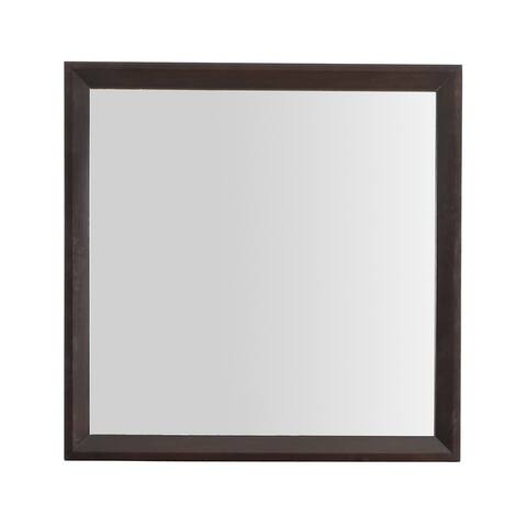 Offex 36 in. x 36 in. Classic Square Framed Dresser Mirror - Espresso - 2"L x 36"W x 36"H