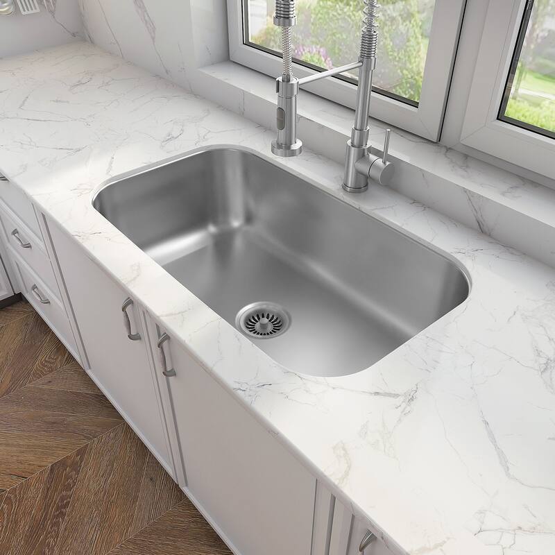 Sinber Undermount Single Bowl 304 Stainless Steel Kitchen Sink