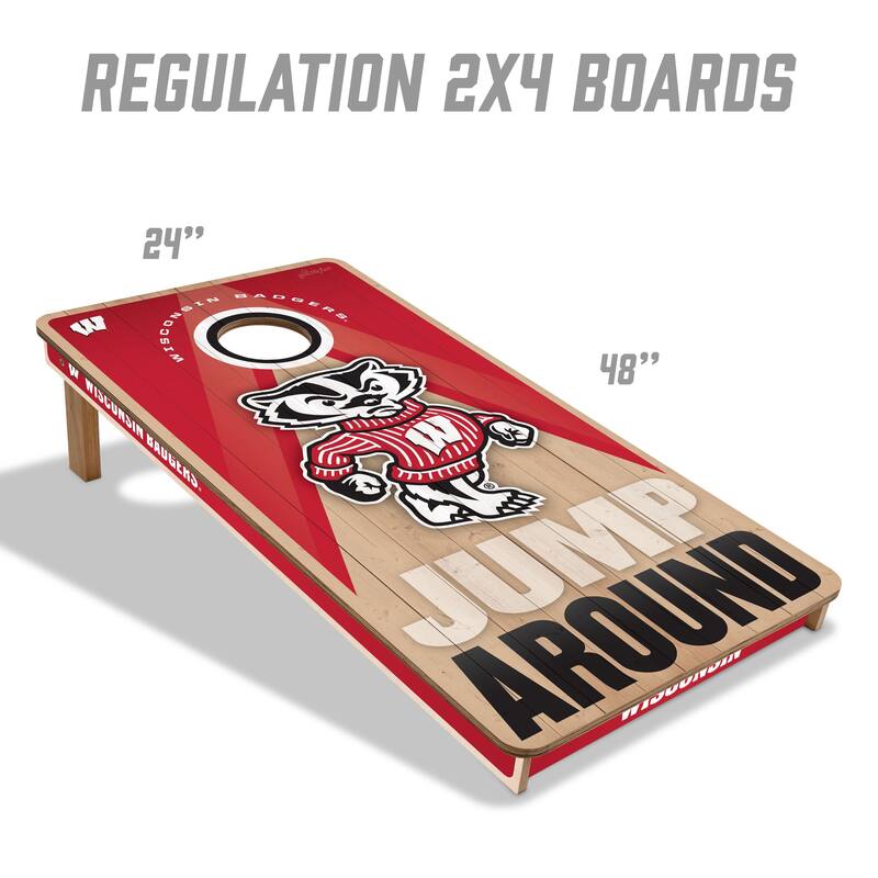 Wisconsin Badgers NCAA 2x4 Professional Cornhole Board Set