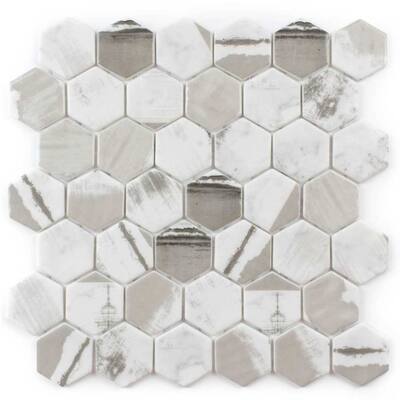 Eterna Hex 2x2 Glass Hexagon Mosaic Tile - Floor, Wall, Backsplash