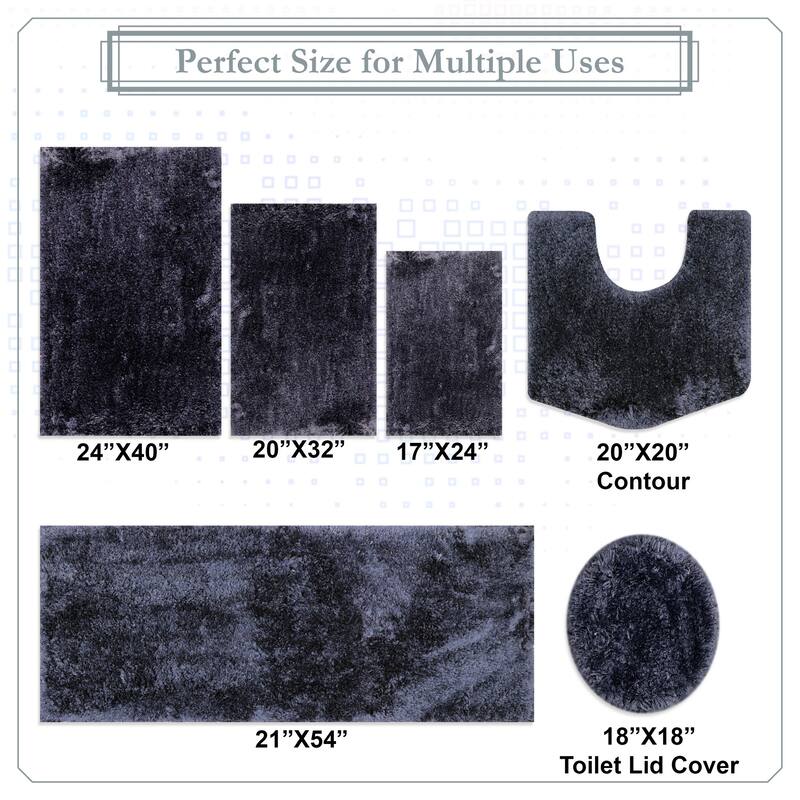 Element Plush Bathroom Rugs Quick-Dry Bathroom Mat, Washable & Absorbent Bath Rugs
