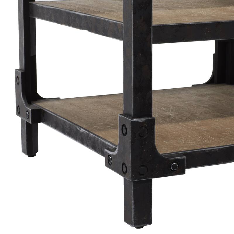 Wood 2 Shelf Accent Table - Brown - Roche River Decor