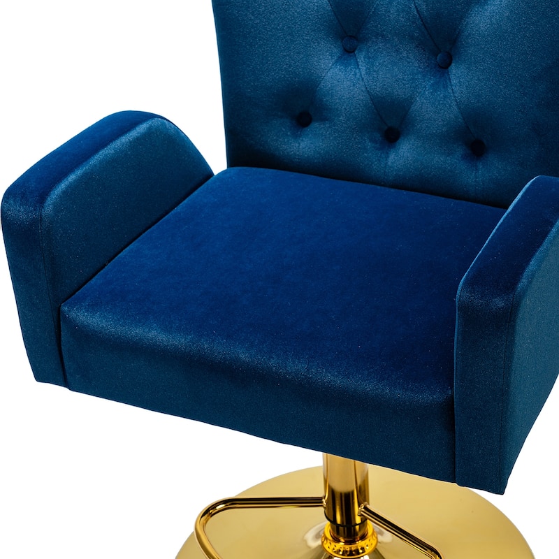 Loreto Modern Tufted Velvet Swivel chair with Adjustable Height Set of 2 by HULALA HOME