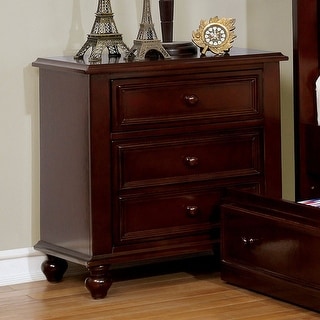 Dole Traditional Solid Wood 3-Drawer Youth Nightstand but Furniture of America