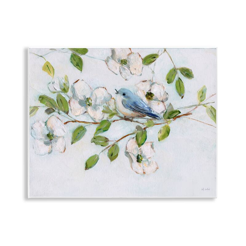 Stupell Bluebird on Dogwood Branch Wall Plaque Art Design By Sally Swatland - 14 x 11